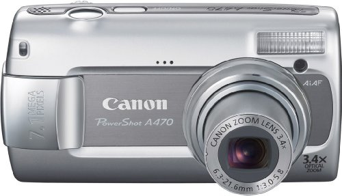 Canon PowerShot A470 Digitalkamera (7 Megapixel, 3-fach opt. Zoom, 6,35 cm (2,5) Display) grau