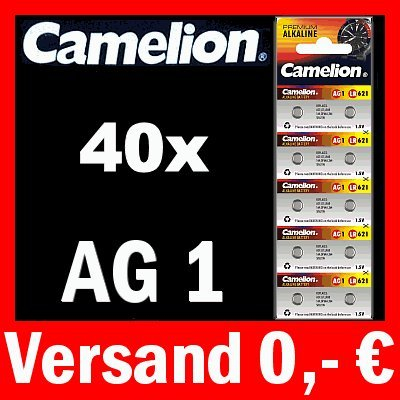40 x AG1 LR60 KNOPFZELLE 164 364 GP64A SR621W CAMELION