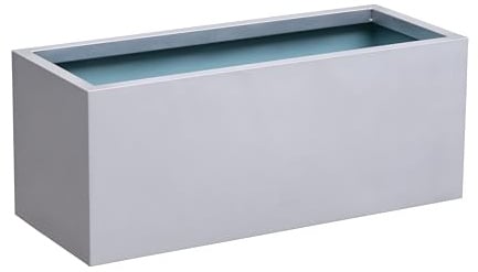 Primrose Zinc Galvanised Planter Rectangular Silver Outdoor Trough Planter Small 70cm x 24cm (27in x 9.4in)
