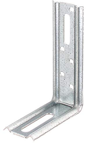 Alberts 866259 Équerre réglable | angle de 90°, emboutie, avec trou oblong | galvanisée Sendzimir | 70 x 100 x 30 mm | kit de 50