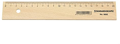 ALCO Lineal Länge: 20 cm, Tuschekante: unterseitig, Holz, naturfarben