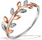 Goldmaid Damen-Ring Bay Leaves rot vergoldet 925 Silber teilvergoldet Zirkonia weiß Rundschliff Gr. 54 (17.2) - Fo R7642S54 rosegold Schmuck