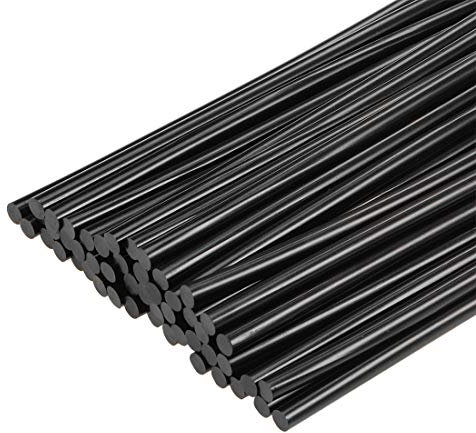sourcing map 50pcs Mini bâtons de colle chaude thermofusible 200 mm x 11 mm pour pistolets à colle noir