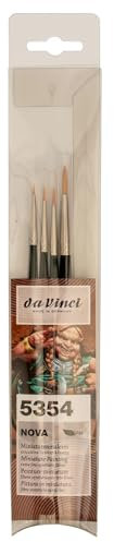 Da Vinci Nova Set de pinceaux synthétiques pour Tablette et Peinture Miniature, Vert, kurzstielig