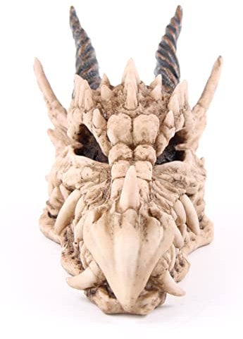Puckator Dragon Skull Money Box - Mystery Lock Box - Fantasy Coin Piggy Bank Savings Challange - Money Pot - Kids Safe - Cool Things - Money Safe - Resin