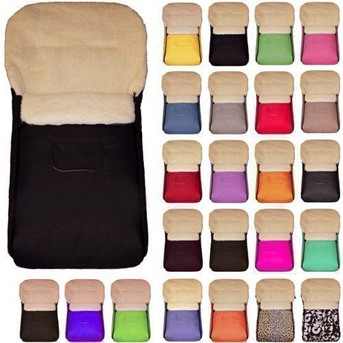 Baby-Joy Fußsack KAI XL 105cm FILZFREI | Lammwolle/Polyester Thermofußsack Buggy Kinderwagen Schlitten | SUPER-WASH & SUPER-THERM 01 Schwarz
