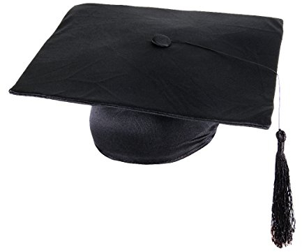 Alsino Günstiger Absolventen-Doktorhut – Einheitsgröße Strech – Ideal für Abschlussfeiern & Akademische Zeremonien Abschluss Uni Hut mit Quaste & Bommel - Erwachsene, Farbe: schwarz (1 Stück)