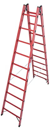 Krause lhb741 Leiter doppelt Kunststoff in Fiberglas, 2 x 10 Stufen, 2.9 m Höhe