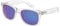 Ultra Clear Frame Sunglasses - Blue Lenses Adults Classic Retro Women's & Men's Transparent Fashion UV400 Protection Mirror Clear Glasses