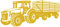Samunshi® Wandtattoo Traktor mit Anhänger Trecker Kinderzimmer Kinder Wandaufkleber 200 x 84cm goldmetalleffekt