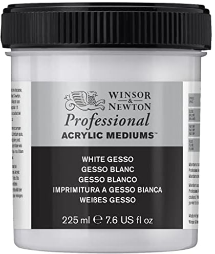 Winsor & Newton 3040920 Weisses Gesso, Grundierung für Acrylfarben, Ölfarben, Alkydfarben - 225ml Topf