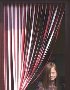 Caravan/RV Door Curtain,Bug Blind,Fly Blind,Strip Blind-RED & WHITE