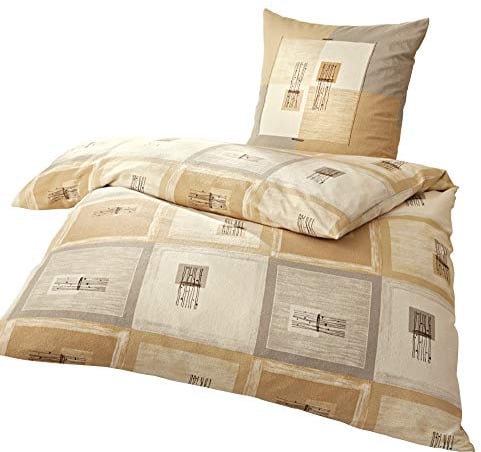 Dyckhoff Bettwäsche Weichfrottier braun Größe 1x 155x220 cm + 1x 80x80 cm
