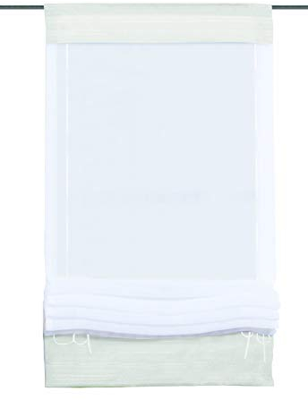 Home fashion 57105-801 Bändchenrollo, Univoile, 140 x 45 cm, weiß