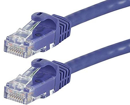 Monoprice Cat6 6in Purple Patch Cable UTP 24AWG 550MHz Pure Bare Copper Snagless RJ45 Flexboot Series Ethernet Cable