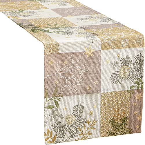 Sander TischläuferBelle Patch Gobelin beige Größe 32x96 cm
