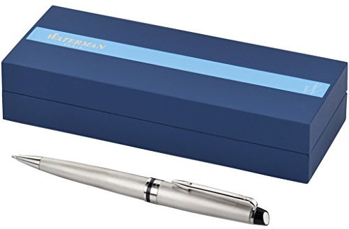 WATERMAN Expert Kugelschreiber | Edelstahl mit Chromzierteile | Mittlere Spitze | Blaue Tinte | Geschenkbox
