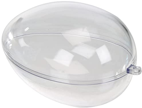 Rayher 3906837 Plastik-Ei, 2tlg., 10cm ø, kristall