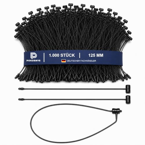 Pokornys FSI125 - Hilo de Seguridad (plástico, 125 mm), Color Negro (1000)