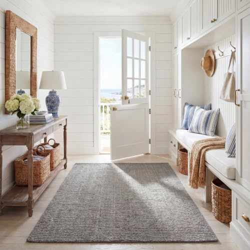 SAFAVIEH Naturfaser Teppich für Wohnzimmer, Esszimmer, Schlafzimmer - Natural Fiber Collection, Kurzer Flor, Hellgrau, 183 X 274 cm