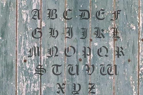 150mm Buchstabenschablonen A-Z altdeutsche Schrift AD mit Sprühnebelschutz