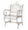 Gartensessel „Shabby Chic Garten“ – nostalgischer Sessel aus Schmiedeeisen im Antik-Look mit Ornamenten, Jugendstil Stil, H 98 × SH 43 × B 62 × T 46 cm aja044 Palazzo Exklusiv