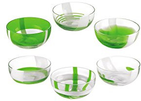 guzzini 28690344 set 6 coppette gelato/macedonia 'table art' verde acido satinato