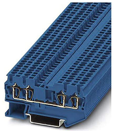 PHOENIX CONTACT ST 1,5-QUATTRO BU Durchgangsklemme, 1,5 mm² Nennquerschnitt, 4 Anschlüsse, Blau, 50 Stück