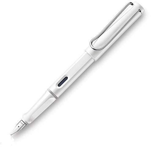 Lamy Safari Fountain Pen, Broad Nib, White (L19W) by Lamy