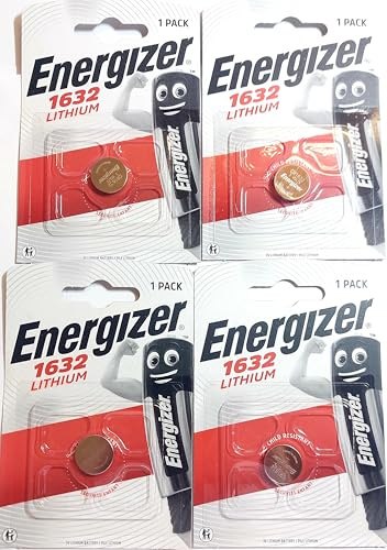ENERGIZER CR1632 Lot de 4 piles lithium 3 V pour clé de voiture Dl1632