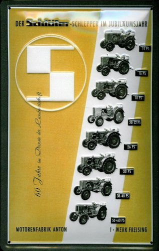 Buddel-Bini Versand Blechschild Schlüter Traktoren Jubiläumsjahr Traktor Schild Nostalgieschild Retro Werbeschild