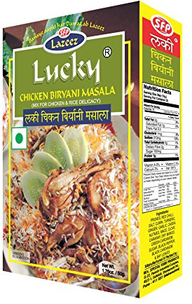 Lucky Authentic Chicken Biryani Masala | Ready-to-Cook | Perfect for Layered Biryani |Aromatic Spice Mix for Chicken & Veg Rice Combo | Ideal for Pressure Cooker, Pot or Dum biryani | [Pack of 5]