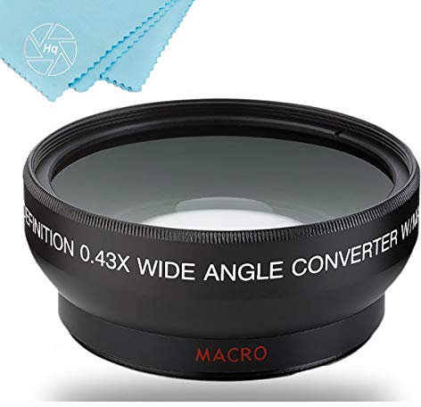 Big Mike's 49mm 0.43x Wide Angle & Macro Lens for Panasonic HC-WXF991K, HC-VX981K, HC-X900/M, HC-X920K Camcorders