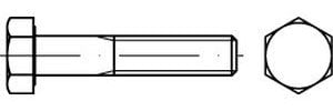 DIN 931 Messing Sechskantschrauben mit Schaft - Abmessung: M12x70 (50 Stück)