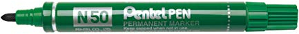 Pentel N50-DE Permanentmarker, Aluminiumgehäuse, konische Spitze, 1 Stück, grün