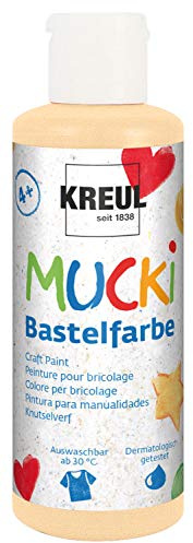 Kreul 24104 - Mucki Bastelfarbe für Kinder, 80 ml in hautfarbe, Kindermalfarbe auf Wasserbasis, parabenfrei, glutenfrei, laktosefrei und vegan, auswaschbar, vermalbar mit Pinsel und Schwamm