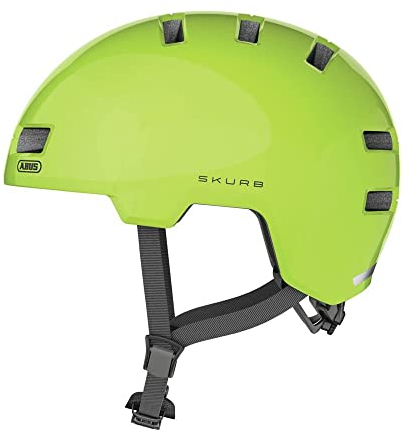 ABUS Stadthelm Skurb - Robuster Fahrradhelm für den Alltag, beim Skaten, BMX-Fahren oder Longboarden - Gelb, Größe S