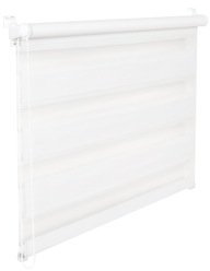DOPPELROLLO DUOROLLO 45 CM BREIT 150 CM LANG WEISS INKL. SEILZUG FENSTERROLLO KLEMMROLLO JALOUSIE