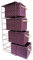Arpan 4 Drawer Polypropylene Tower Storage Cabinet Unit With Chrome Wire Frame - Purple