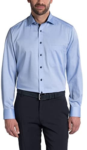 ETERNA Langarm Hemd COMFORT FIT Pinpoint unifarben mit Classic Kent Kragen