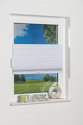 K-home Klemmfix-Plissee Palma Weiß 70 x 210 cm +++Verdunklung+++