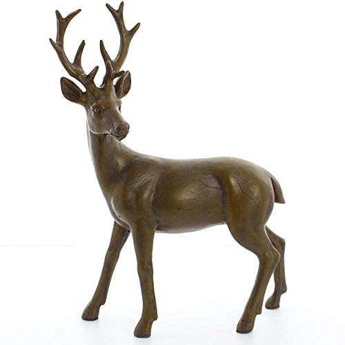SIDCO Hirsch Dekofigur Landhaus Skulptur Dekohirsch Hirschfigur Tierfigur Deko