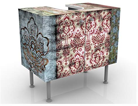 Apalis Waschbeckenunterschrank - Old Patterns - Vintage Badschrank, Größe: 55cm x 60cm