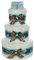 XXL Windeltorte für Jungen mit Babybooties blau | Geschenk zur Geburt und Baby Shower | 3-stöckig