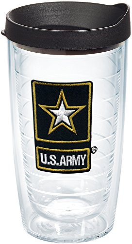 Tervis Gobelet isotherme à double paroi en plastique avec logo de l'armée dorée - Fabriqué aux États-Unis