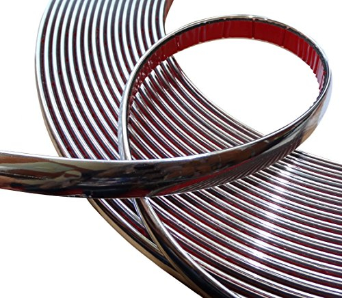 AERZETIX: 15mm 4.5m Bande Baguette adhésive Couleur Chrome Nickel Argent