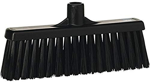 Vikan - Higiene - Escoba - con Mango Recto - Fibras Medianas - Negro