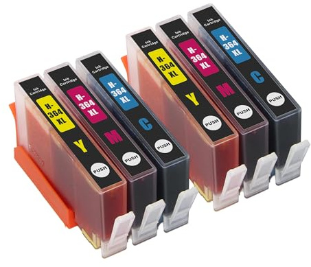 2 Go Inks C/M/Y Sets of 3 Ink Cartridges to HP 364 Xl (HP364) Compatible/non-OEM for HP Photosmart Printers (6 Inks)