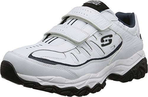 Skechers Men's Afterburn Memory Fit - Final Cut, White/Navy, 9.5 X-Wide