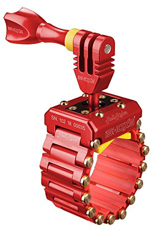 iSHOXS Hell Rider Robuster Halter für GoPro, DJI, Akaso, Insta360, Rot | Montage für Motorrad, Fahrrad & Sportfahrzeuge, Für Rohre Ø15-42 mm, erweiterbar bis 200 mm, Antivibration, Silikonschutz